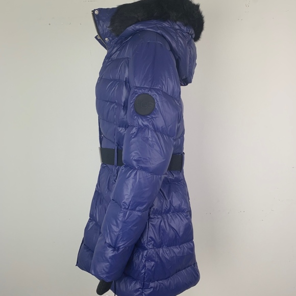NWT UGG VALERIE BELTED DOWN NOCTURN BLUE JACKET XL - Picture 4 of 8